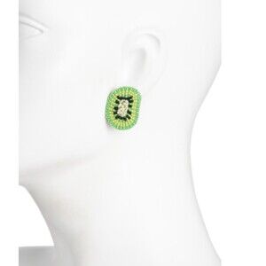 NWT Mignonne Gavigan Earrings Beaded Kiwi Fruit Studs